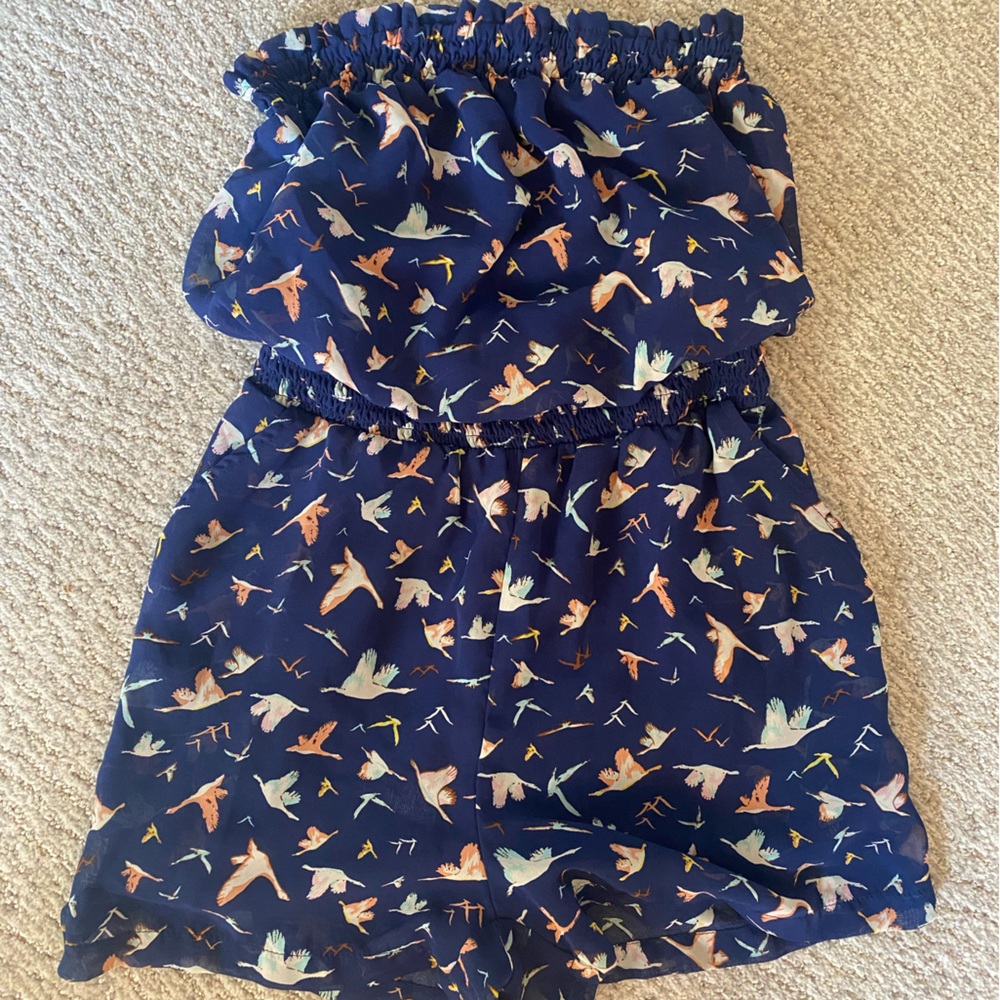 Blue Printed Romper by Double Zero
